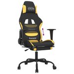 vidaXL Chaise de jeu avec repose-pied Noir et jaune Tissu