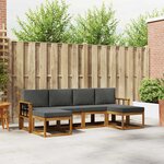 vidaXL Ensemble de canapés d'extérieur 6 Pièces Naturel et Anthracite