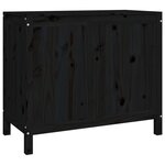 vidaXL Boîte à linge Noir 88 5x44x76 cm Bois massif de pin