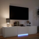 vidaXL Meuble TV avec LED 165 x 34 x 40 cm Blanc Bois d’ingénierie