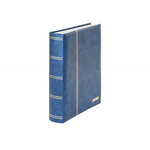 Classeur Lindner élégant pour timbres 60 pages blanches. Couleur - Bleu