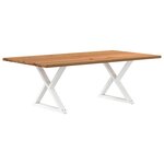 vidaXL Table à manger marron clair bois de chêne massif rectangulaire