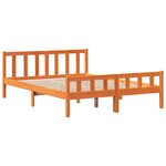 vidaXL Cadre de lit et tête de lit sans matelas cire marron 160x200 cm