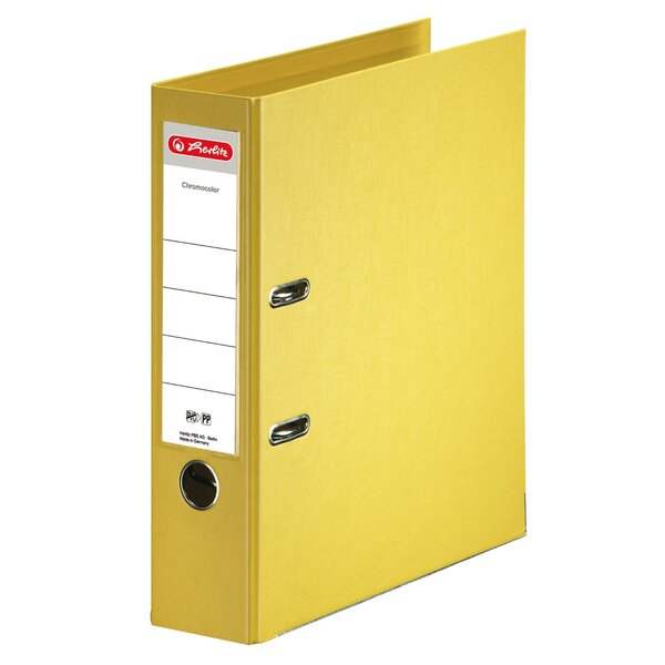 Classeur à levier maX.file Protect Plus Polypro Int / Ext Dos de 80 mm Jaune HERLITZ