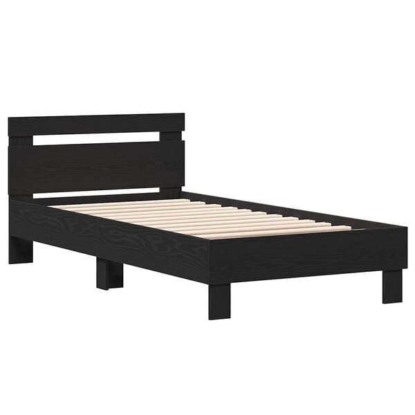 vidaXL Cadre de lit – Chêne noir  90x190 cm  en bois reconstitué.