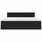vidaXL Lit de Rangement avec matelas Noir 200 x 200 cm Velours