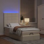 vidaXL Cadre de lit ottoman avec matelas crème 100x200cm tissu