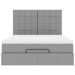 VidaXL Cadre de lit ottoman et matelas gris clair 140x190 cm tissu