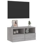 vidaXL Meuble TV mural sonoma gris 60x30x30 cm bois d'ingénierie