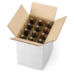 Caisse carton blanche pour bouteilles avec croisillons 23x15x30 cm (lot de 50)