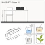 LECHUZA Jardinière BALCONERA Cottage 50 ALL-IN-ONE Moka