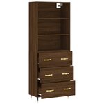vidaXL Buffet haut Chêne marron 69 5x34x180 cm Bois d'ingénierie
