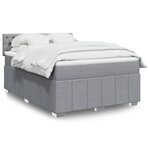vidaXL Sommier à lattes de lit avec matelas Gris clair 140x190cm Tissu