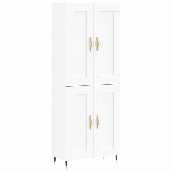 vidaXL Buffet haut Blanc 69 5x34x180 cm Bois d'ingénierie