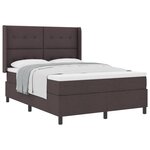 vidaXL Lit à ressorts avec matelas Marron foncé 190 x 140 cm tissu