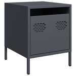vidaXL Tables de chevet 2 Pièces anthracite 35x39x43 5 cm acier