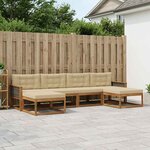 vidaXL Ensemble de canapés d'extérieur 6 Pièces Naturel et Beige