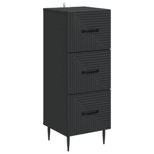 vidaXL Armoire à tiroirs Noir 33 x 34 5 x 89 5 cm Bois d'ingénierie