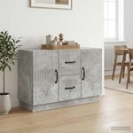 vidaXL Buffet Gris béton 89 x 34 5 x 57 cm Bois d'ingénierie