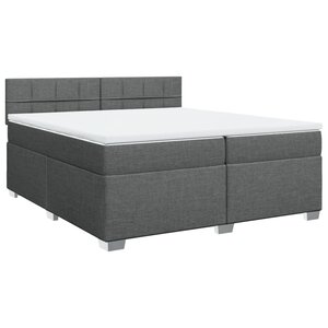 vidaXL Sommier à lattes de lit avec matelas Gris foncé 200x200cm Tissu