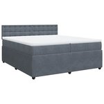 vidaXL Sommier à lattes de lit et matelas Gris foncé 200x200cm Velours