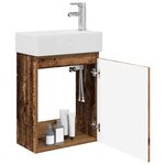 vidaXL Meuble de salle de bain avec robinet Bois ancien