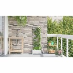 vidaXL Jardinière avec treillis blanche 40x40x125 5 cm