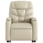 vidaXL Fauteuil inclinable Crème Similicuir