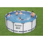 BESTWAY Piscine hors-sol Steel Pro Max - Tubulaire - 366 x 122 cm - Épurateur a cartouche de 2006 L/H - Bâche et échelle