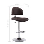 vidaXL Tabouret de bar Marron Similicuir