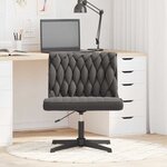 vidaXL Chaise pivotante de bureau gris foncé bouclé comme laine tissu