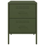 vidaXL Tables de chevet 2 Pièces vert olive 36x39x50 5 cm acier