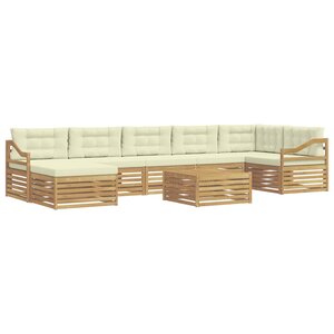 vidaXL Ensemble de canapés d'extérieur 8 Pièces Blanc et crème Polyester