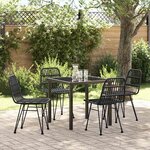 vidaXL Ensemble de salle à manger pour jardin 5 Pièces Noir Poly rotin
