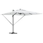 vidaXL Parasol Déporté Roma avec LEDs Sable 286x285x270 cm Aluminium