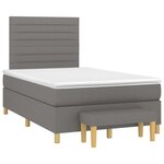 vidaXL Sommier à lattes de lit avec matelas noir 120x190 cm tissu
