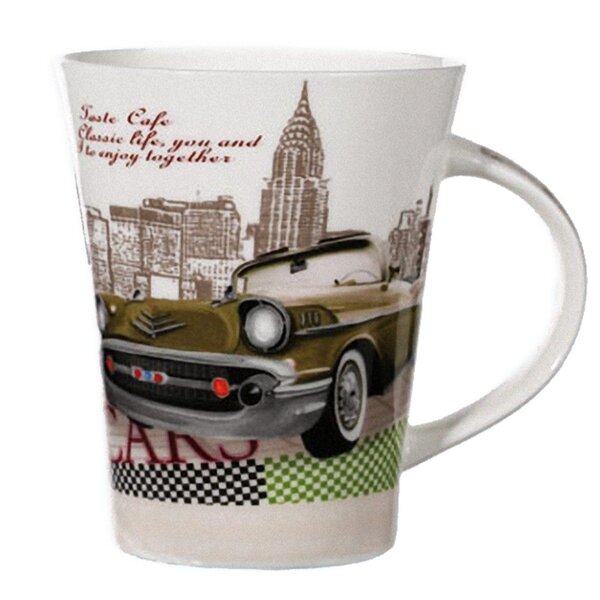 Tasse en porcelaine voiture verte