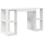 vidaXL Bureau blanc Blanc Panneau de particules Moyen Rangement