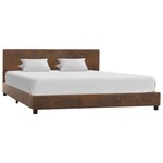 vidaXL Cadre de lit sans matelas marron similicuir daim 120x200 cm