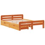 vidaXL Cadre de lit sans matelas cire marron 140x190cm bois pin massif