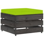 Vidaxl salon de jardin 5 pièces avec coussins bois imprégné de gris