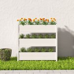 vidaXL Jardinière Blanc 112x25x104 5 cm Bois massif de pin
