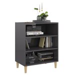 vidaXL Buffet gris brillant 57x35x70 cm bois d'ingénierie