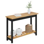 VidaXL Table console EKAI Noir 112 x 35 x 76 cm Bois de pin massif
