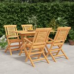 vidaXL Ensemble à manger de jardin 5 Pièces Bois de teck massif