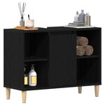 vidaXL Meuble sous-évier Chêne noir 80x33x60 cm Bois d'ingénierie