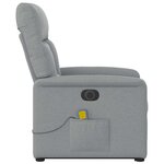 vidaXL Fauteuil inclinable de massage électrique Gris clair Tissu