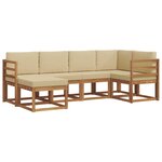 vidaXL Ensemble de canapés d'extérieur 6 Pièces Naturel et Beige