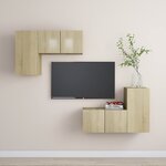 vidaXL Ensemble de meubles TV 4 Pièces Chêne sonoma Bois d'ingénierie