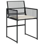 vidaXL Ensemble à manger de jardin coussins 7 Pièces noir résine tressée